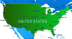 United States on map