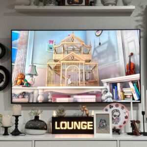 photo shows a television with a scene from the movie Flushed Away on the screen