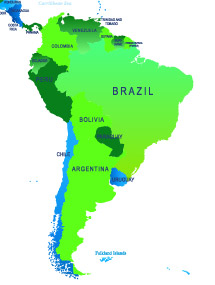 map of South America