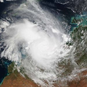 satellite view of Cyclone Marcus