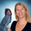 Dr. Heather Barron posed with parrot