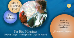 banner for webinar on Pet Bird Housing