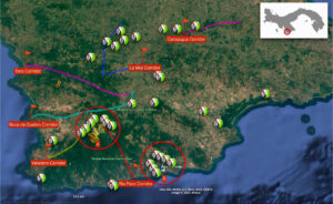 Map of Azuero Great Green Project locations
