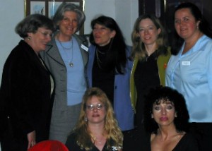 Clockwise: Liz Wilson, Maggie Wright, Dr. Irene Pepperberg, Dr. Laura Wade- ABVP, Dr. Cyndi Brown- ABVP, Rose Lawlor and Lisa A Bono, ACPBC, at the Alex Foundation Fundraiser 2005