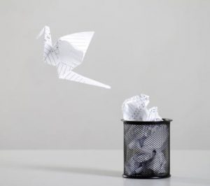 origami paper bird, recycle bird, go green