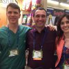 Dr. Scott Echols stands with Drs. Nico Schoemaker and Yvonne Van Zeeland at the Lafeber booth at ExoticsCon in Portland, Oregon.