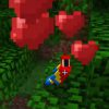 Macaw showing hearts in Minecraft game