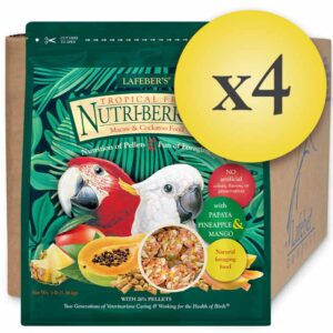 Case of 4 Tropical Fruit Nutri-Berries for Macaws 3 lb (1.36 kg)