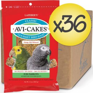 Case of 36 Classic Avi-Cakes for Parrot 12 oz