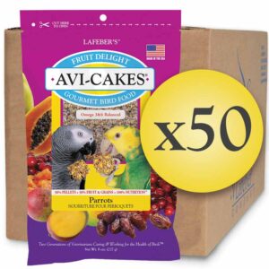 Case of 50 Fruit Delight Avi-Cakes for Parrots 8 oz (227 g)