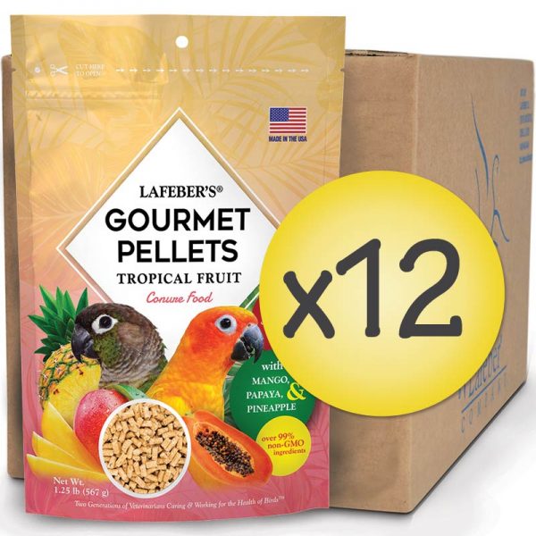 Case of 12 Conure Tropical Fruit Gourmet Pellets 1.25 lbs