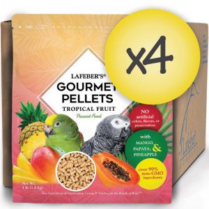Case of 4 Parrot Tropical Fruit Gourmet Pellets 4 lbs
