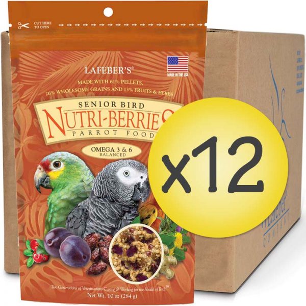 Case of 12 Senior Bird Nutri-Berries for Parrot 10 oz