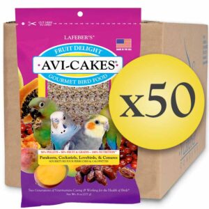 Case of 50 Fruit Delight Avi-Cakes for Small Birds 8 oz (227 g)