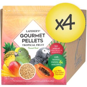Case of 4 Parrot Tropical Fruit Gourmet Pellets 4 lbs (1.8 kg)