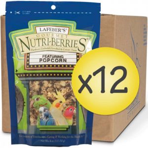 Case of 12 Popcorn Nutri-Berries for Cockatiels 4oz
