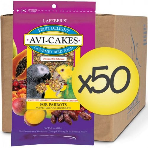Case of 50 Fruit Delight Avi-Cakes for Parrots 8 oz (227 g)