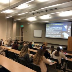 Dr. Jaime Samour presents a distance-learning event on cosmetic procedures in falconry birds to students at Mississippi State University College of Veterinary Medicine
