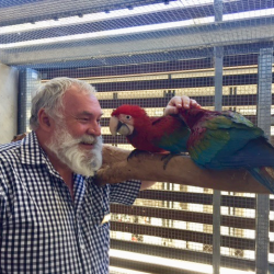 Dr. Bob Doneley with macaw