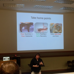 Kara Burns, MS, MEd, LVT, VTS (Nutrition) shares her expertise on critical care nutrition and Emeraid with the Zoo, Exotics, and Wildlife Club at Oklahoma State University