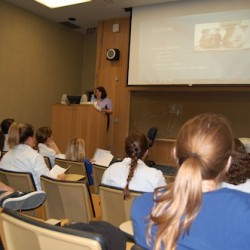 Dr. Annelise Strunk lectures on Small Mammal Dentistry at Texas A&M University.