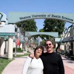 Dr. Brian Speer, with spouse, visiting Western University of Health Sciences