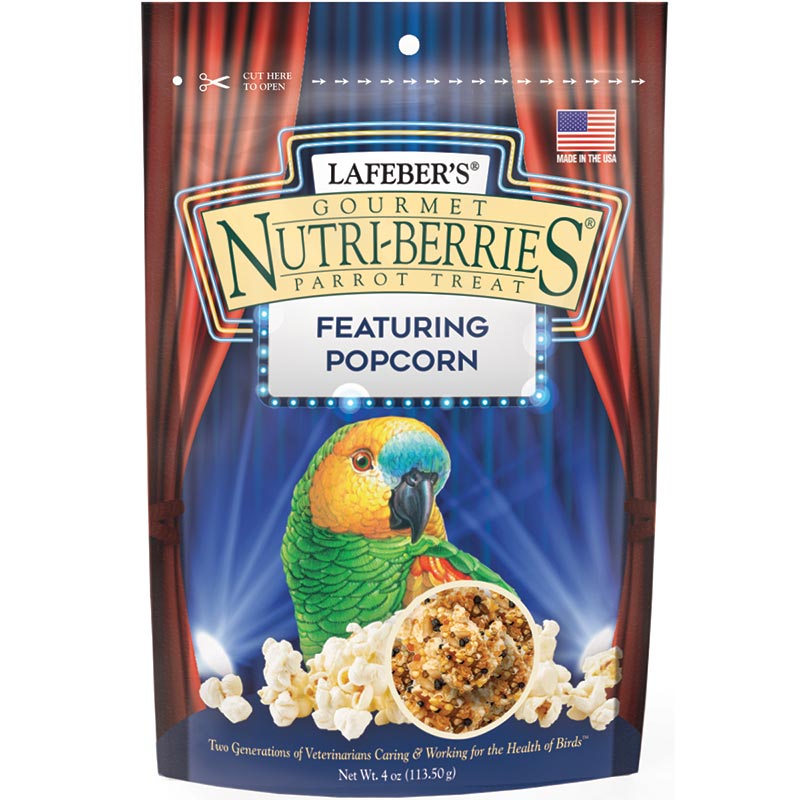 61650 front of bag of Nutri-Berries Popcorn treat for parrots