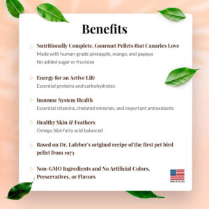 72624 Tropical Fruit Gourmet Pellets for Canaries benefits
