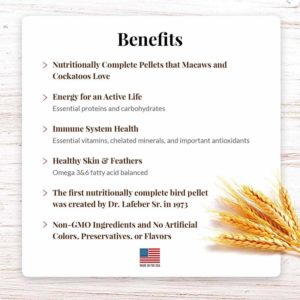 81560 Premium Daily Pellets for Macaws and Cockatoos benefits